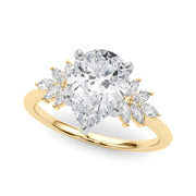 Radiant Peg Center Marquise Diamond Engagement Ring in 10K/14K gold and platinum with certified lab-grown or natural diamonds