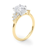 Radiant Peg Center Marquise Diamond Engagement Ring in 10K/14K gold and platinum with certified lab-grown or natural diamonds