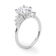Radiant Peg Center Marquise Diamond Engagement Ring in 10K/14K gold and platinum with certified lab-grown or natural diamonds