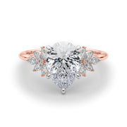 Radiant Peg Center Marquise Diamond Engagement Ring in 10K/14K gold and platinum with certified lab-grown or natural diamonds