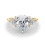 Radiant Peg Center Marquise Diamond Engagement Ring in 10K/14K gold and platinum with certified lab-grown or natural diamonds