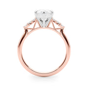 Radiant Peg Center Marquise Diamond Engagement Ring in 10K/14K gold and platinum with certified lab-grown or natural diamonds