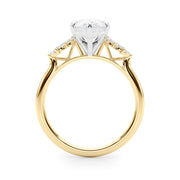Radiant Peg Center Marquise Diamond Engagement Ring in 10K/14K gold and platinum with certified lab-grown or natural diamonds