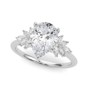 Radiant Peg Center Marquise Diamond Engagement Ring in 10K/14K gold and platinum with certified lab-grown or natural diamonds