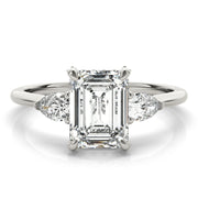 Majestic Cut Center Emerald Diamond Engagement Ring in 10K/14K gold and platinum with certified lab-grown or natural diamonds