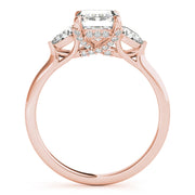 Majestic Cut Center Emerald Diamond Engagement Ring in 10K/14K gold and platinum with certified lab-grown or natural diamonds