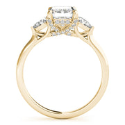 Majestic Cut Center Emerald Diamond Engagement Ring in 10K/14K gold and platinum with certified lab-grown or natural diamonds