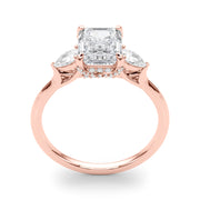 Majestic Cut Center Emerald Diamond Engagement Ring in 10K/14K gold and platinum with certified lab-grown or natural diamonds