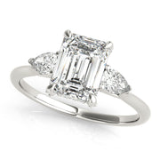 Majestic Cut Center Emerald Diamond Engagement Ring in 10K/14K gold and platinum with certified lab-grown or natural diamonds