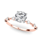 Luxe Sidestone Round Diamond Engagement Ring in 10K/14K gold and platinum with certified lab-grown or natural diamonds