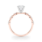 Luxe Sidestone Round Diamond Engagement Ring in 10K/14K gold and platinum with certified lab-grown or natural diamonds