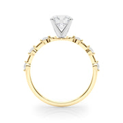 Luxe Sidestone Round Diamond Engagement Ring in 10K/14K gold and platinum with certified lab-grown or natural diamonds
