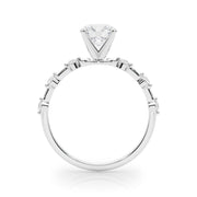 Luxe Sidestone Round Diamond Engagement Ring in 10K/14K gold and platinum with certified lab-grown or natural diamonds