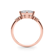 Sculpted Sidestone Princess Diamond Engagement Ring in 10K/14K gold and platinum with certified lab-grown or natural diamonds