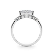 Sculpted Sidestone Princess Diamond Engagement Ring in 10K/14K gold and platinum with certified lab-grown or natural diamonds