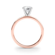 Classic Sidestone Round Diamond Engagement Ring in 10K/14K gold and platinum with certified lab-grown or natural diamonds