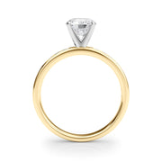 Classic Sidestone Round Diamond Engagement Ring in 10K/14K gold and platinum with certified lab-grown or natural diamonds