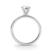 Classic Sidestone Round Diamond Engagement Ring in 10K/14K gold and platinum with certified lab-grown or natural diamonds