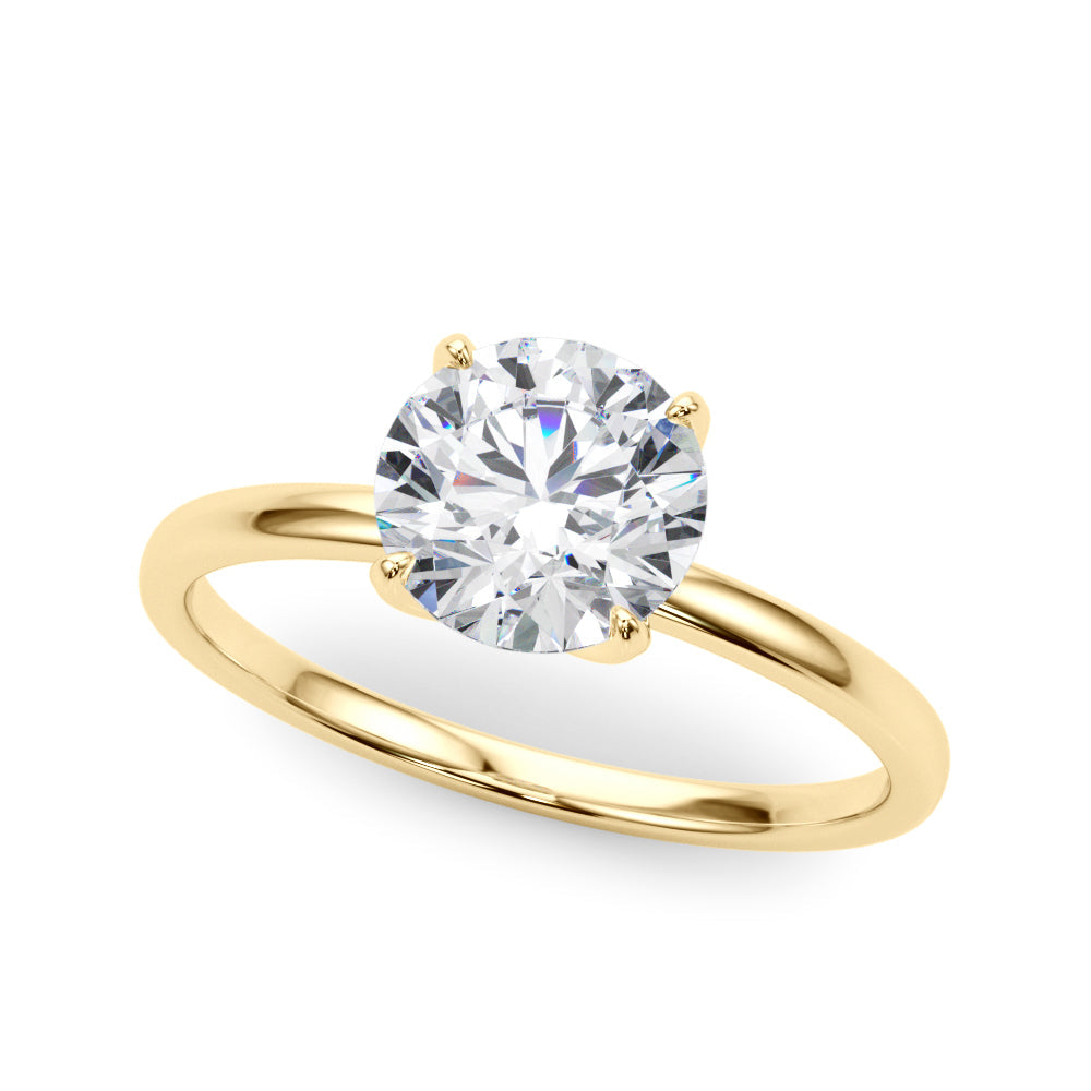 Couture Solitaire Rounds Round Diamond Engagement Ring in 10K/14K gold and platinum with certified lab-grown or natural diamonds