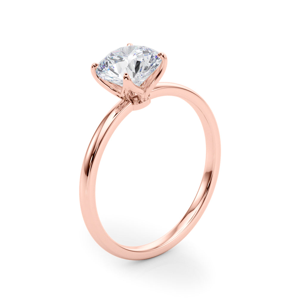 Couture Solitaire Rounds Round Diamond Engagement Ring in 10K/14K gold and platinum with certified lab-grown or natural diamonds