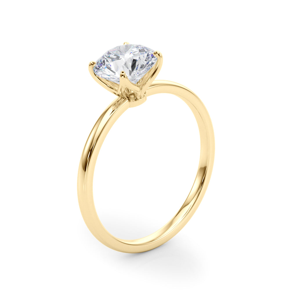 Couture Solitaire Rounds Round Diamond Engagement Ring in 10K/14K gold and platinum with certified lab-grown or natural diamonds