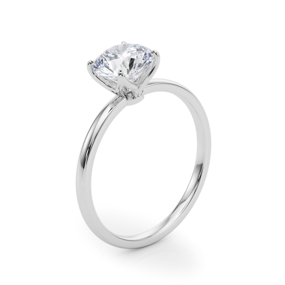 Couture Solitaire Rounds Round Diamond Engagement Ring in 10K/14K gold and platinum with certified lab-grown or natural diamonds