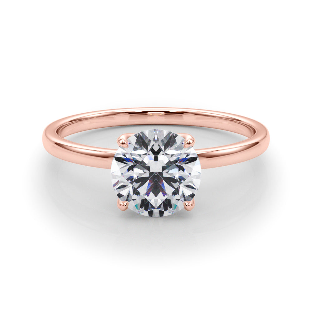 Couture Solitaire Rounds Round Diamond Engagement Ring in 10K/14K gold and platinum with certified lab-grown or natural diamonds
