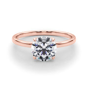 Couture Solitaire Rounds Round Diamond Engagement Ring in 10K/14K gold and platinum with certified lab-grown or natural diamonds