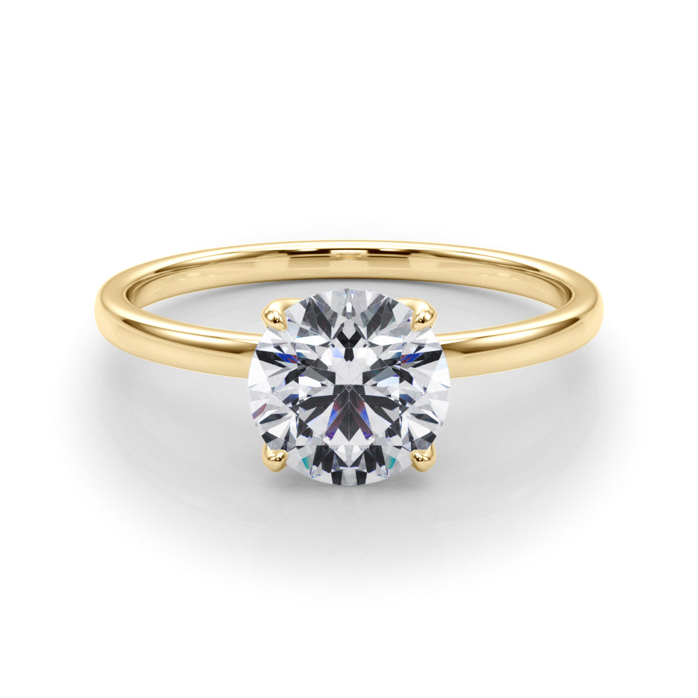 Couture Solitaire Rounds Round Diamond Engagement Ring in 10K/14K gold and platinum with certified lab-grown or natural diamonds