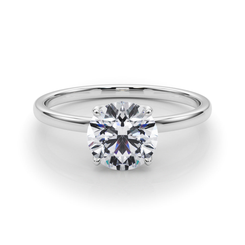Couture Solitaire Rounds Round Diamond Engagement Ring in 10K/14K gold and platinum with certified lab-grown or natural diamonds