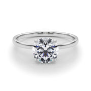 Couture Solitaire Rounds Round Diamond Engagement Ring in 10K/14K gold and platinum with certified lab-grown or natural diamonds