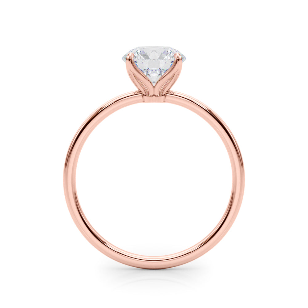 Couture Solitaire Rounds Round Diamond Engagement Ring in 10K/14K gold and platinum with certified lab-grown or natural diamonds