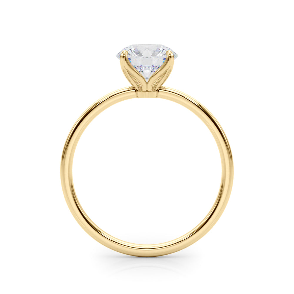 Couture Solitaire Rounds Round Diamond Engagement Ring in 10K/14K gold and platinum with certified lab-grown or natural diamonds