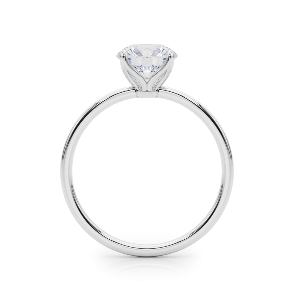 Couture Solitaire Rounds Round Diamond Engagement Ring in 10K/14K gold and platinum with certified lab-grown or natural diamonds