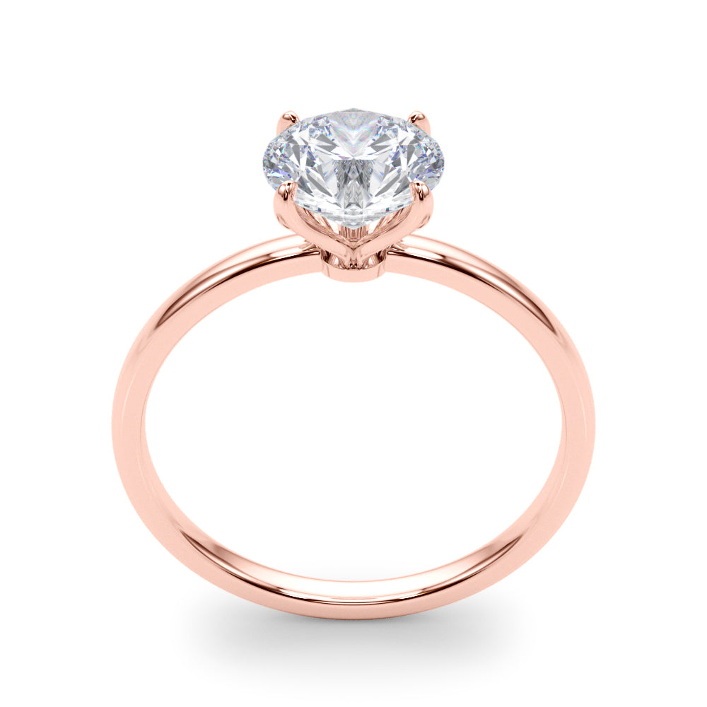 Couture Solitaire Rounds Round Diamond Engagement Ring in 10K/14K gold and platinum with certified lab-grown or natural diamonds