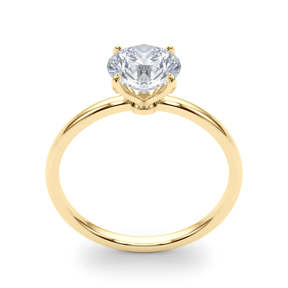Couture Solitaire Rounds Round Diamond Engagement Ring in 10K/14K gold and platinum with certified lab-grown or natural diamonds