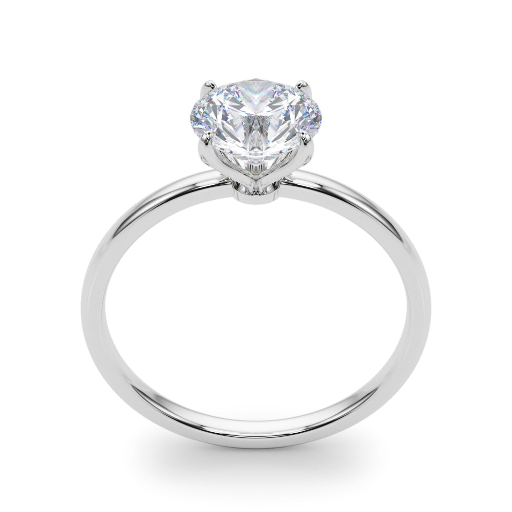 Couture Solitaire Rounds Round Diamond Engagement Ring in 10K/14K gold and platinum with certified lab-grown or natural diamonds