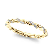 Twisting Alternating Half Eternity Ring in 10K/14K gold and platinum with certified lab-grown or natural diamonds