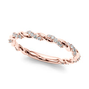 Twisting Alternating Half Eternity Ring in Gold & Platinum