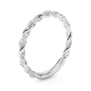 Twisting Alternating Half Eternity Ring in Gold & Platinum
