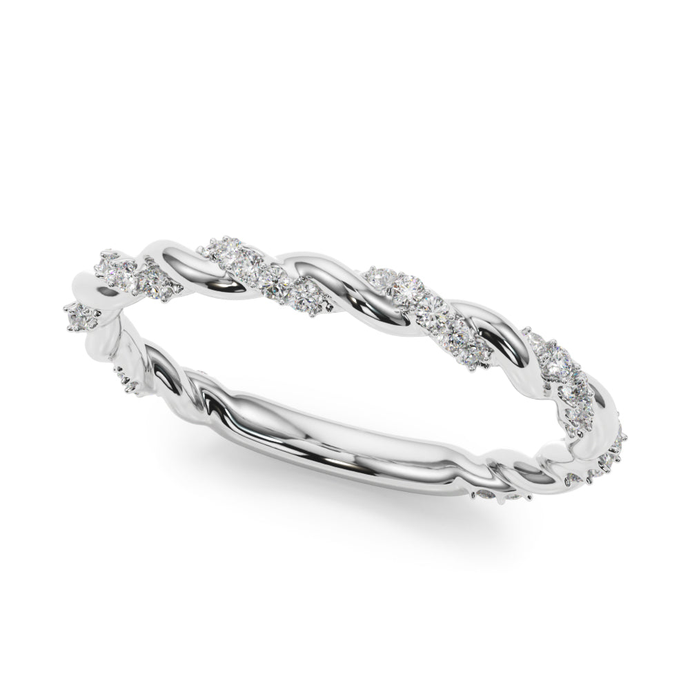 Twisting Alternating Half Eternity Ring in Gold & Platinum