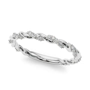 Twisting Alternating Half Eternity Ring in Gold & Platinum