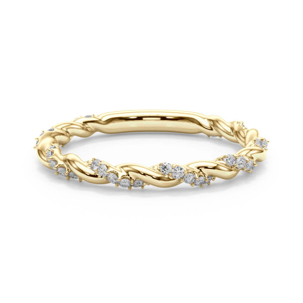 Twisting Alternating Half Eternity Ring in Gold & Platinum