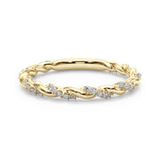 Twisting Alternating Half Eternity Ring in Gold & Platinum