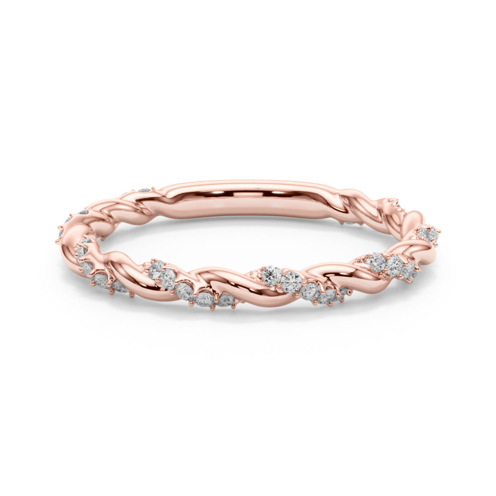 Twisting Alternating Half Eternity Ring in Gold & Platinum