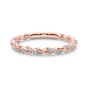 Twisting Alternating Half Eternity Ring in Gold & Platinum