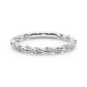 Twisting Alternating Half Eternity Ring in Gold & Platinum