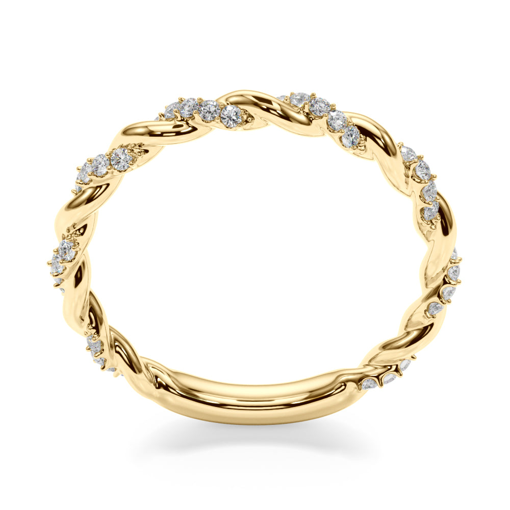 Twisting Alternating Half Eternity Ring in Gold & Platinum