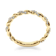 Twisting Alternating Half Eternity Ring in Gold & Platinum