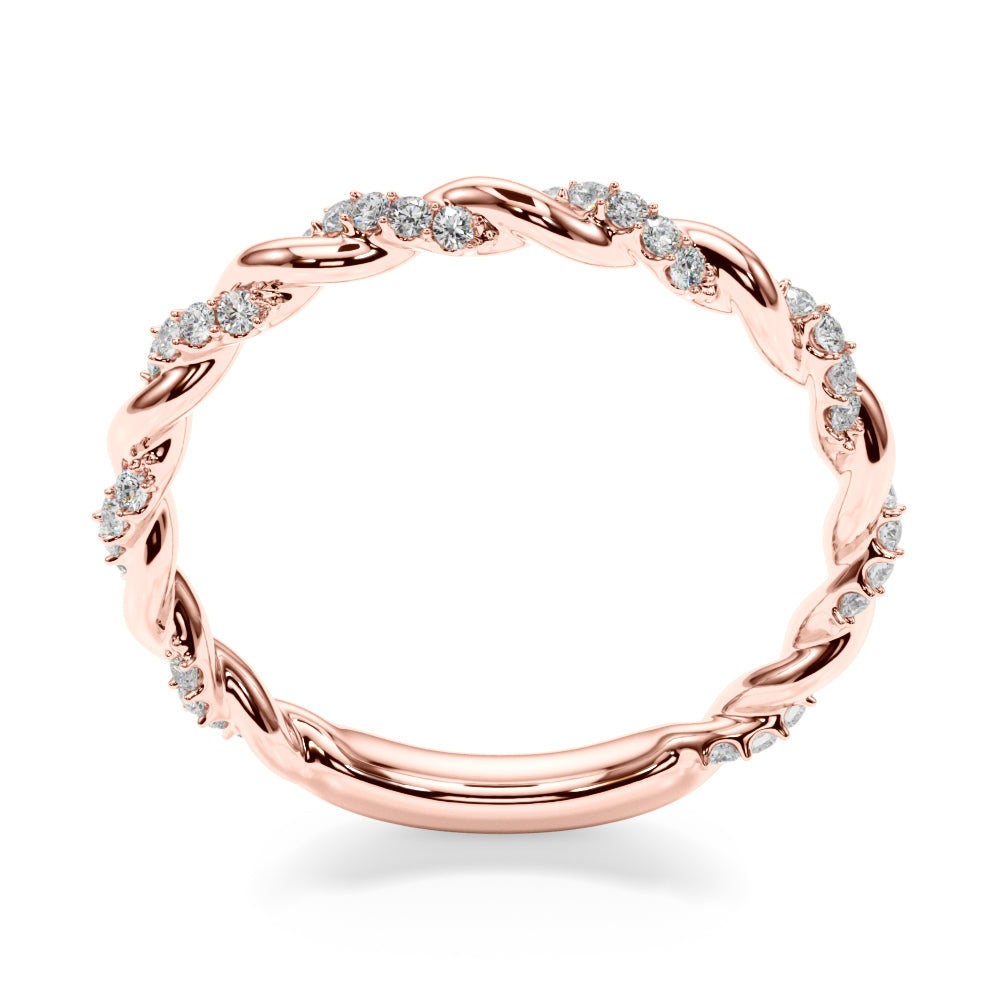 Twisting Alternating Half Eternity Ring in Gold & Platinum